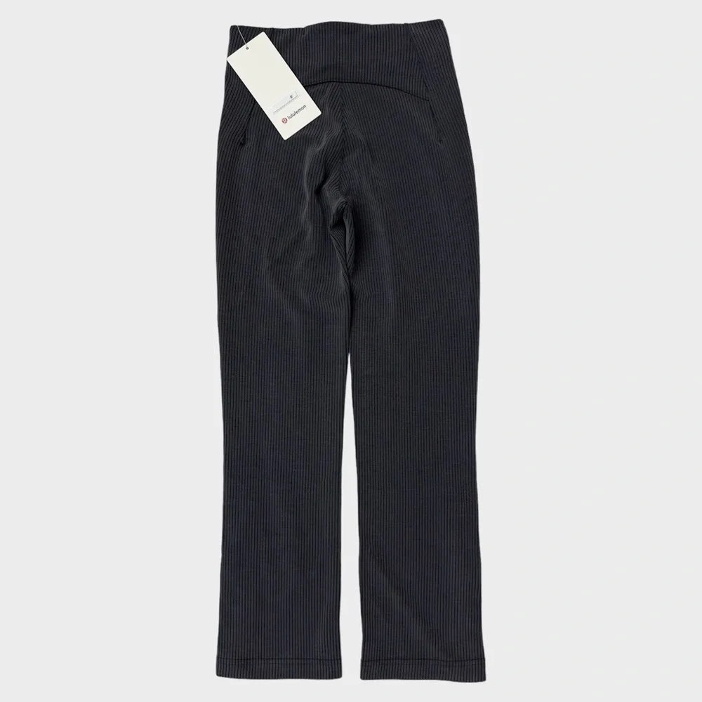 Lululemon Ribbed Softstreme Zip Leg High-Rise Crop Pant 25” - Black, Size 2 - Picture 7 of 9